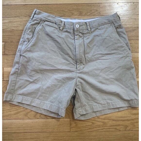 CREMIEUX Men's Khaki Tan Cotton Flat Front Causal Premium Shorts size 34 - Picture 7 of 7